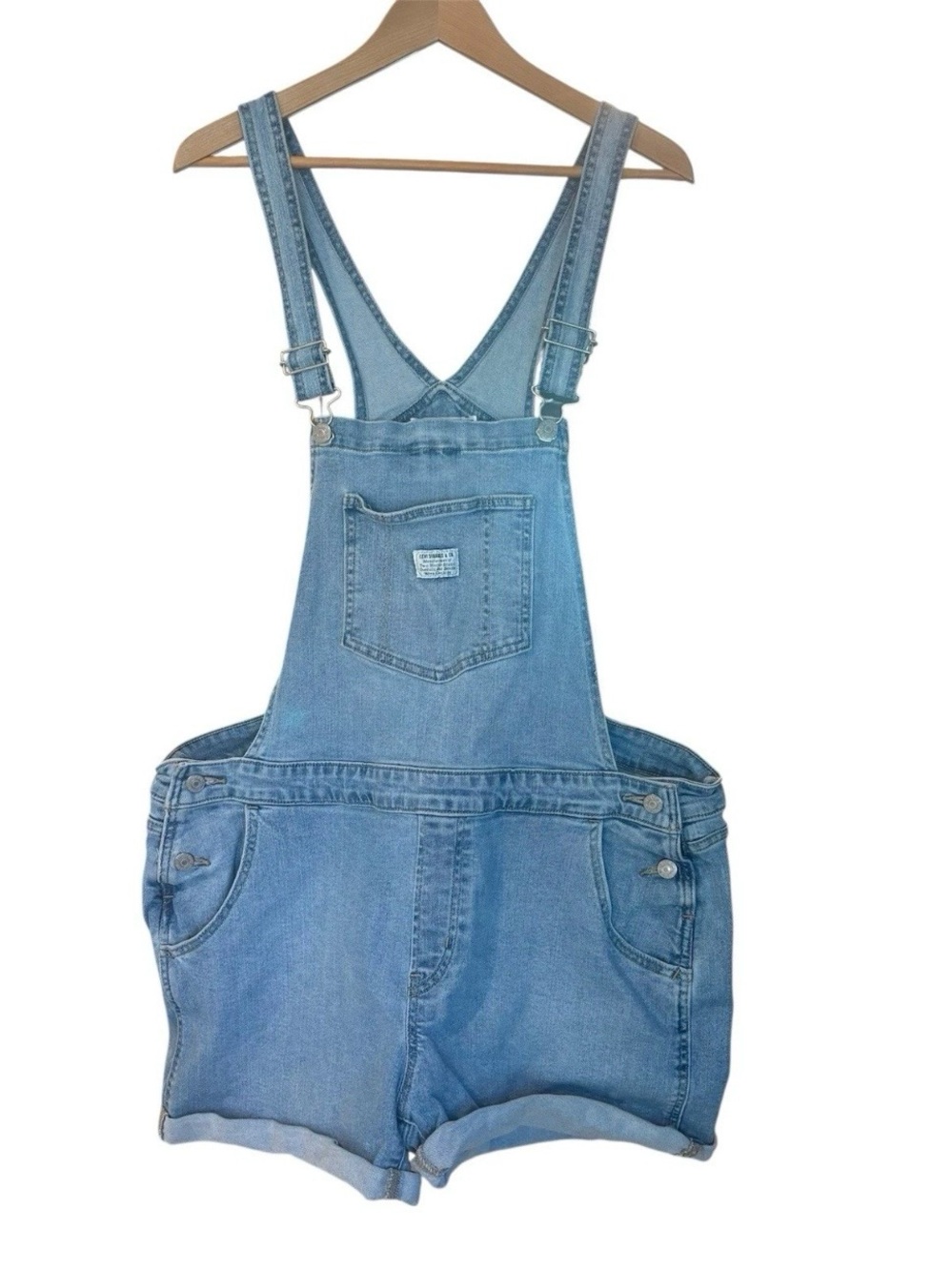 Vtg Levis Denim Workwear Bib Overalls Shorts Plus Size 18w Jean Cowgirl Western